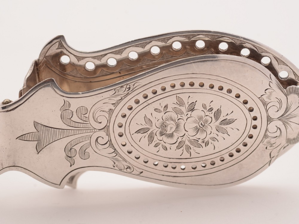 MOP and Silver Plated Serving Tongs, Circa 1890 View IV