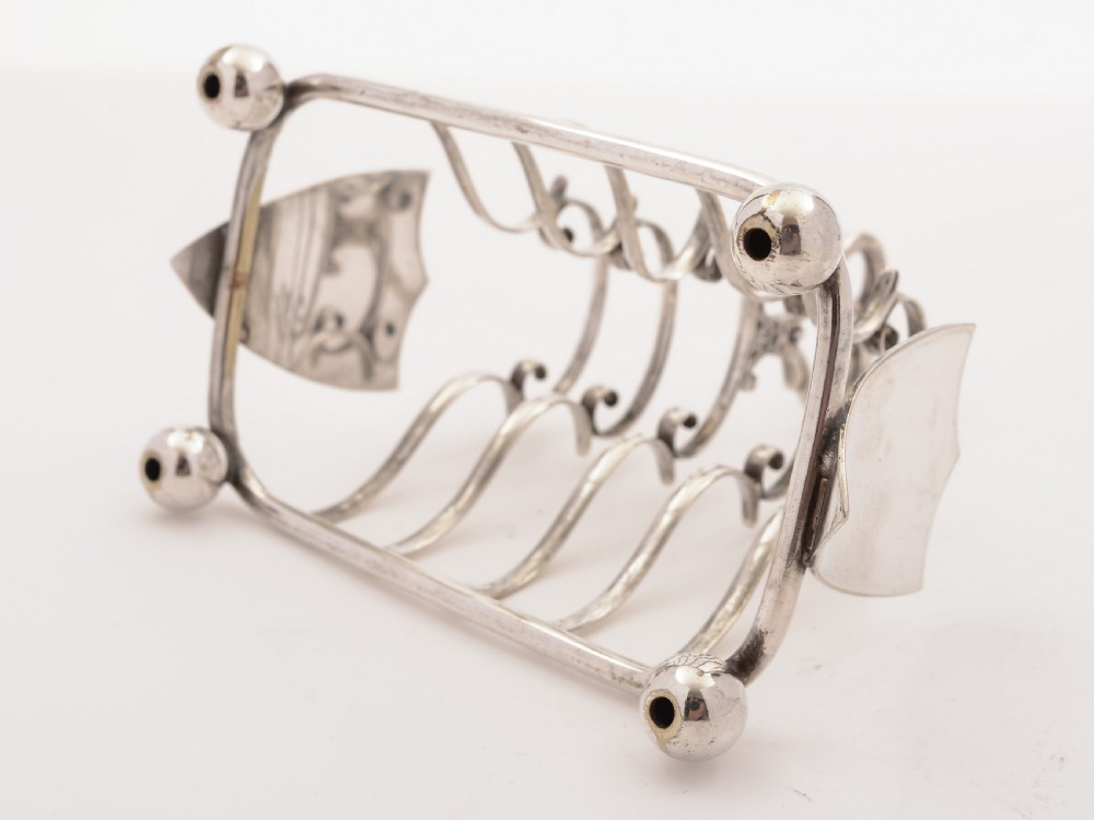 Edwardian Silver Plated Toast Rack, Circa 1905 View II