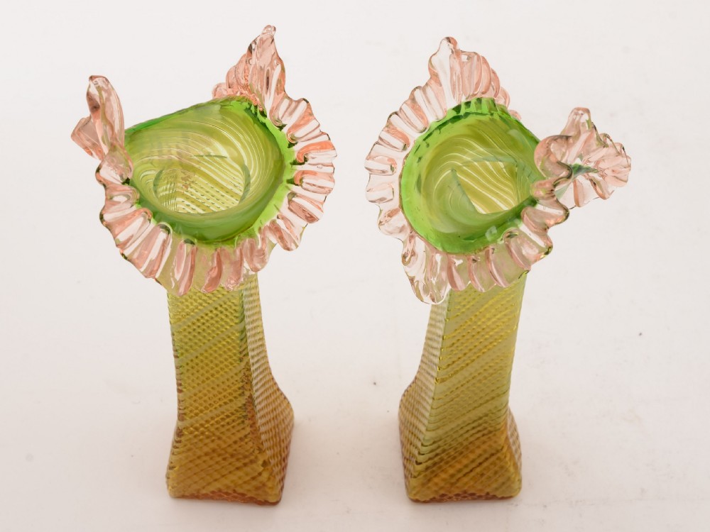 Pair of Victorian Glass Vases, Circa 1890 View II