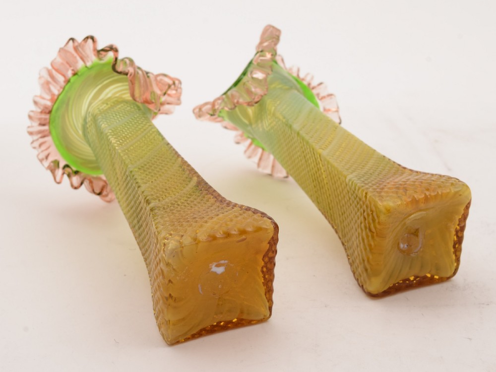 Pair of Victorian Glass Vases, Circa 1890 View III