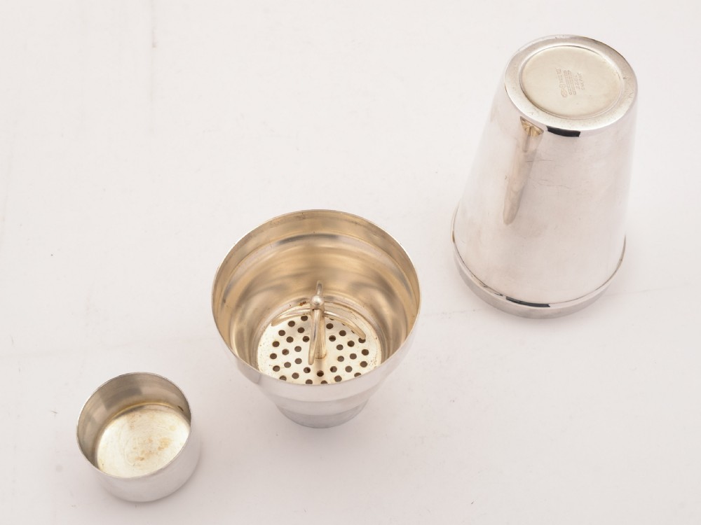 Art Deco Silver Plated Cocktail Shaker, Circa 1930 View III