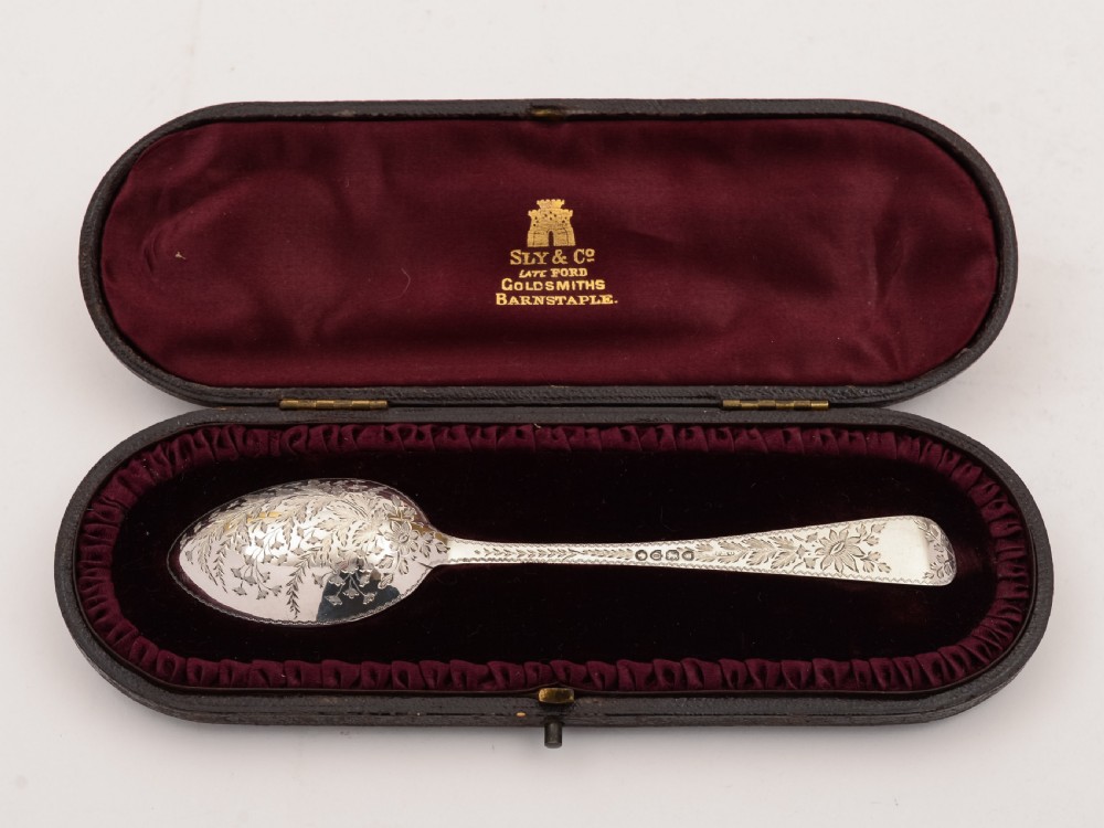 Cased Silver Christening Spoon, London 1889