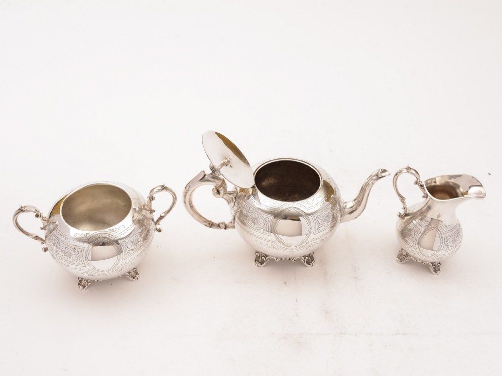 Victorian Silver Plated Tea Set, Circa 1880 View II
