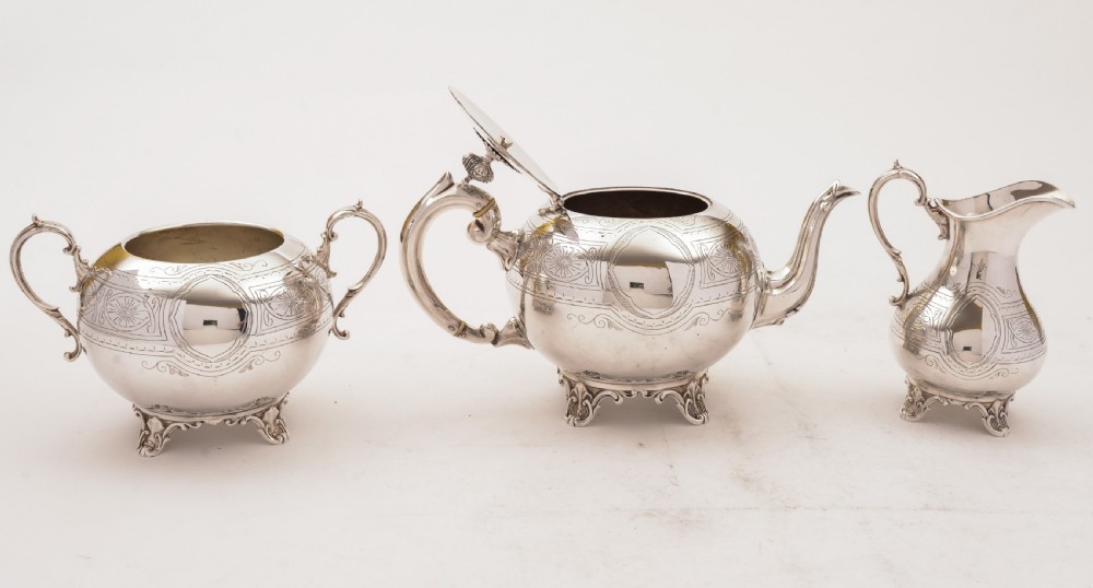 Victorian Silver Plated Tea Set, Circa 1880 View III