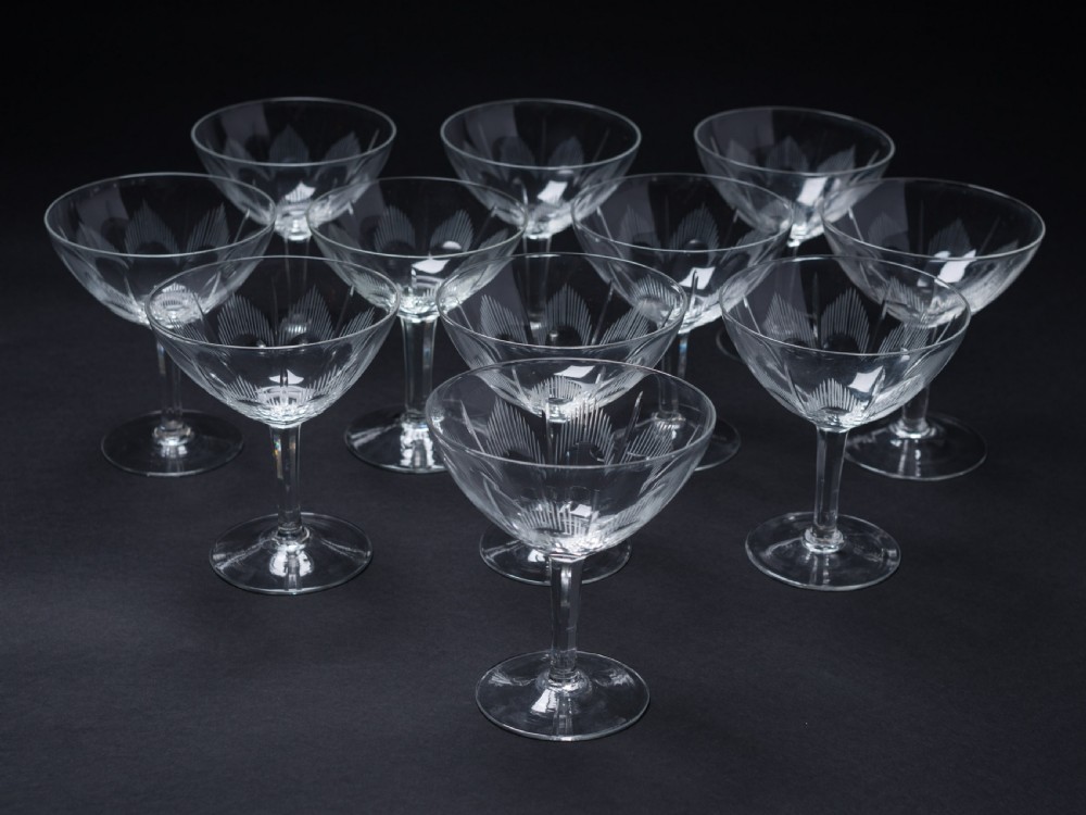 Set of 8 Art Deco Champagnes, Circa 1930 View III