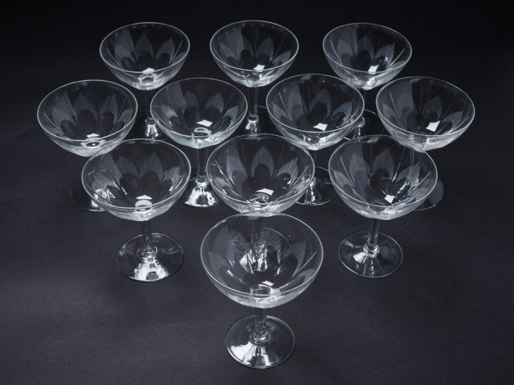 Set of 8 Art Deco Champagnes, Circa 1930 View II