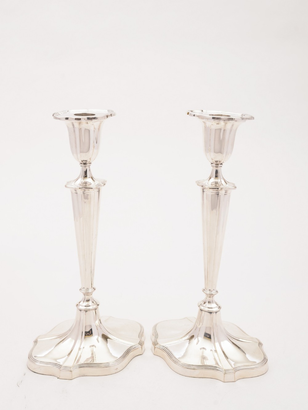 A Good Pair of Silver Plated Candlesticks, Circa 1905