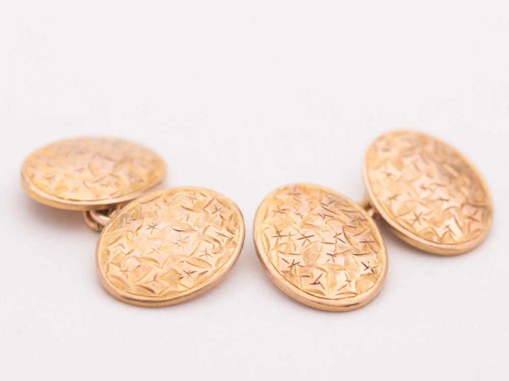  9kt Gold Cufflinks, Chester 1912