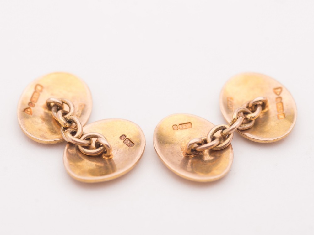  9kt Gold Cufflinks, Chester 1912 View II