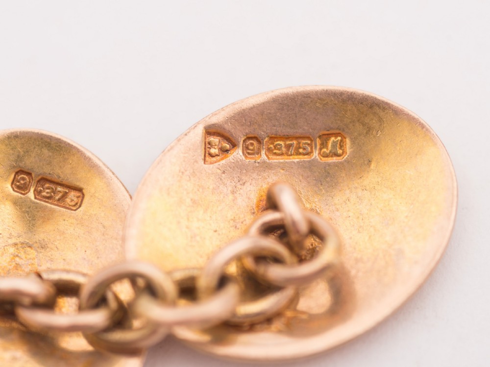  9kt Gold Cufflinks, Chester 1912 View III