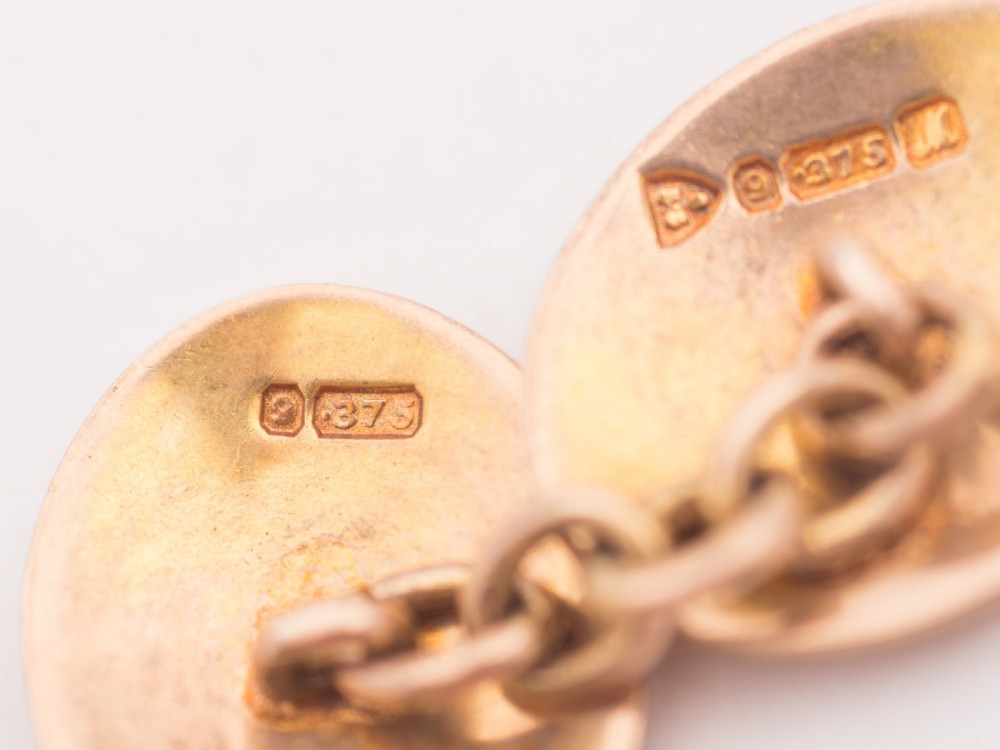  9kt Gold Cufflinks, Chester 1912 View IV