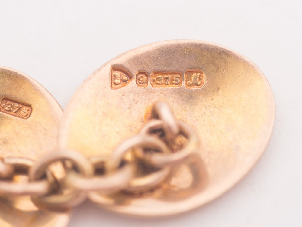 9kt Gold Cufflinks, Chester 1912 View V