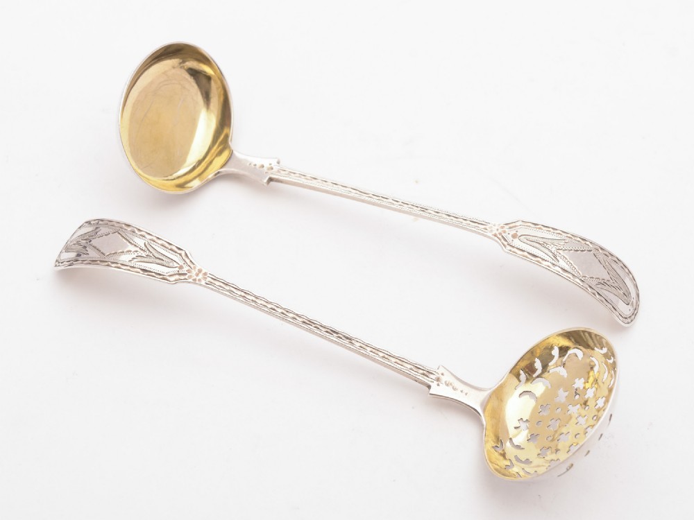 Rare Victorian Cased Silver Ladles, Hallmarked Exeter 1875 View III