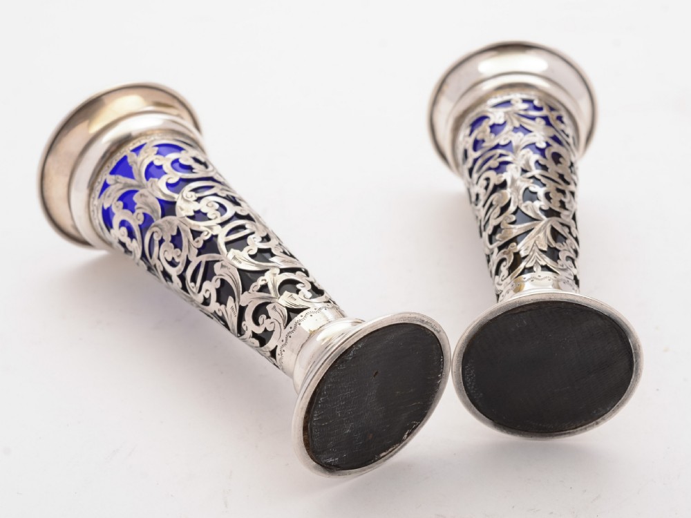 Gorgeous Edwardian Silver Vases, Birmingham 1904 View III