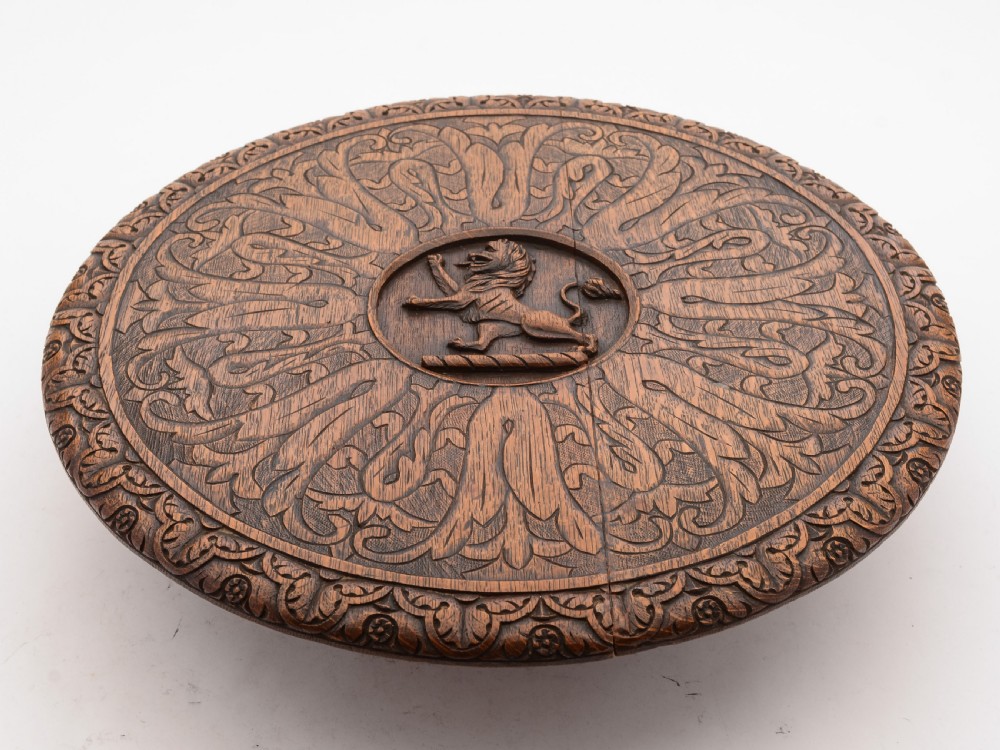 Stunning Victorian Carved Oak Lazy Susan, Circa 1890 View II