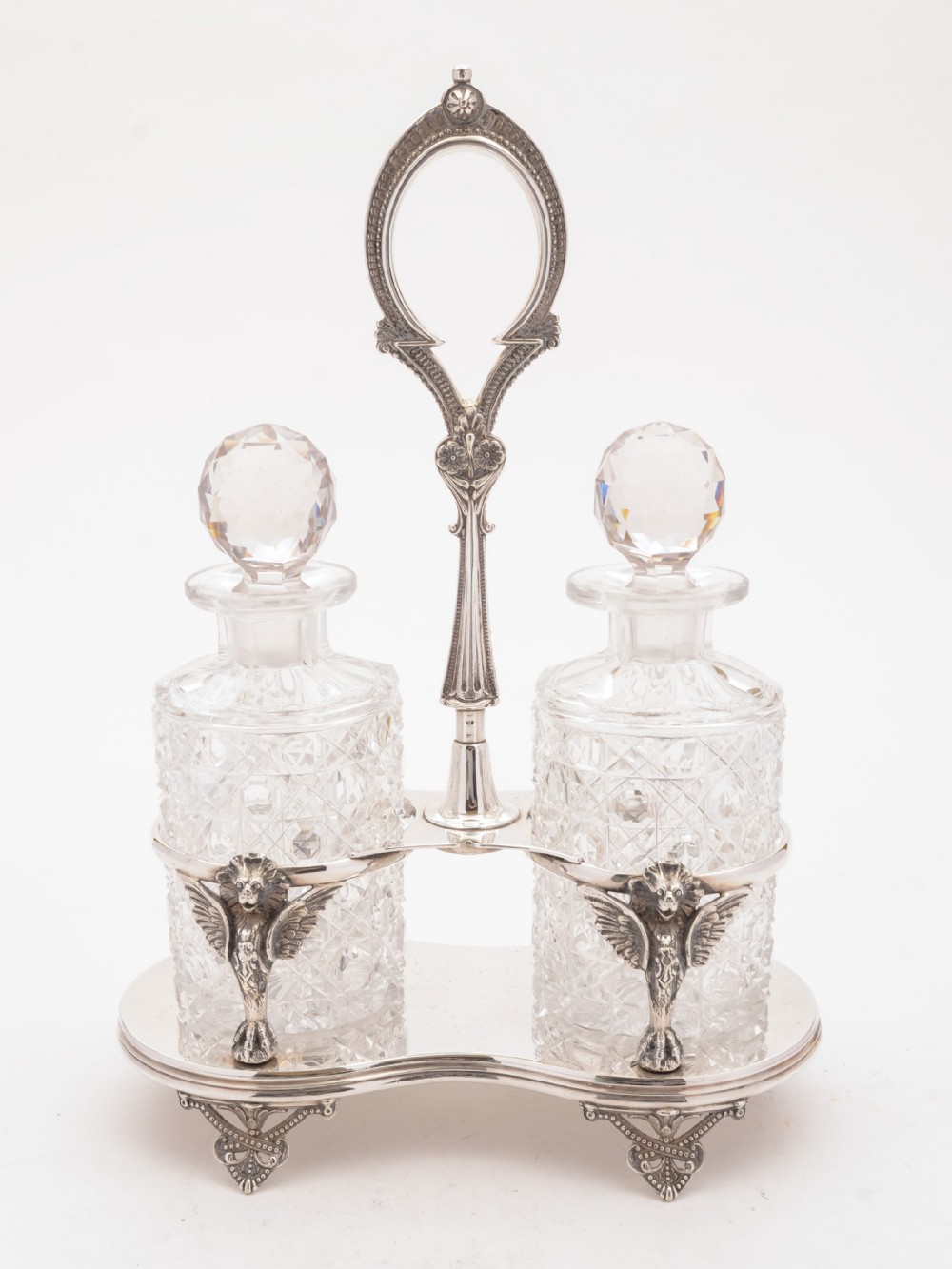 Fabulous Pair of Decanters in Stand, Circa 1890
