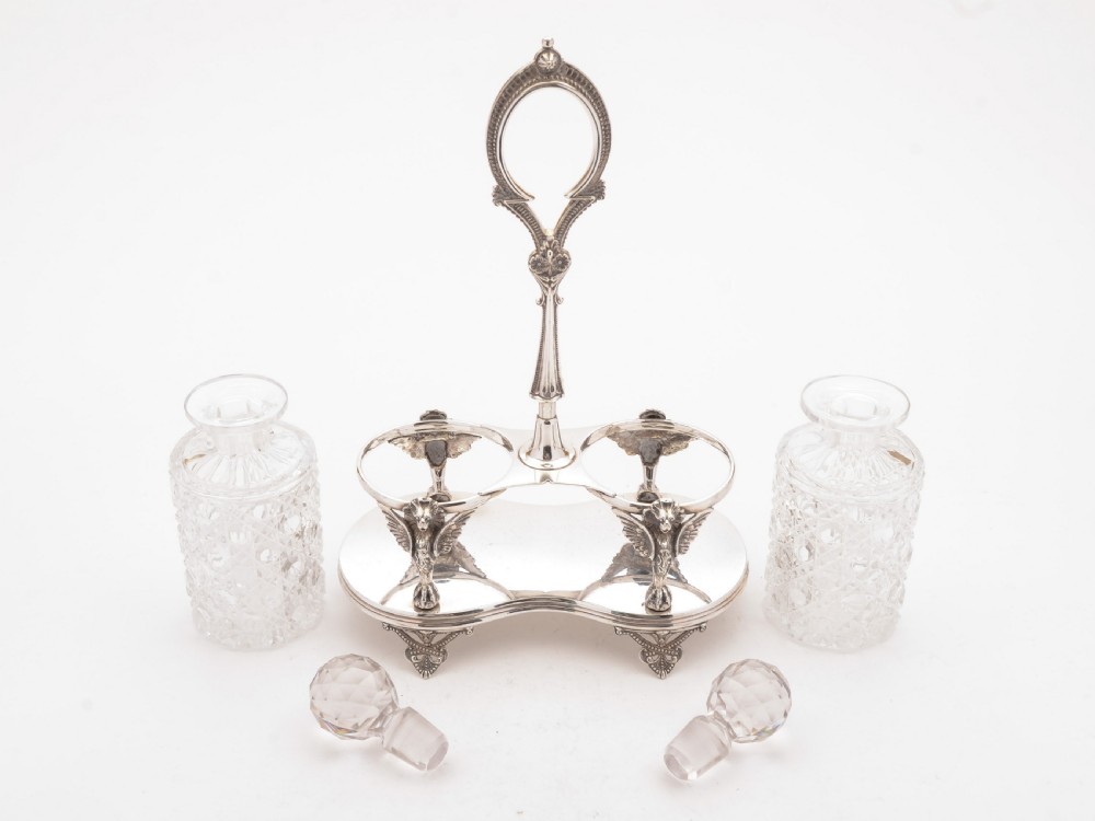 Fabulous Pair of Decanters in Stand, Circa 1890 View IV