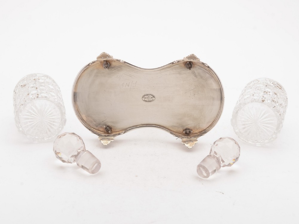 Fabulous Pair of Decanters in Stand, Circa 1890 View V