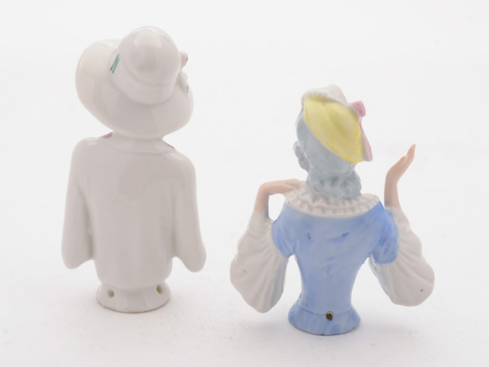 Nice Pair of German Porcelain Pin Dolls, Circa 1925 View II