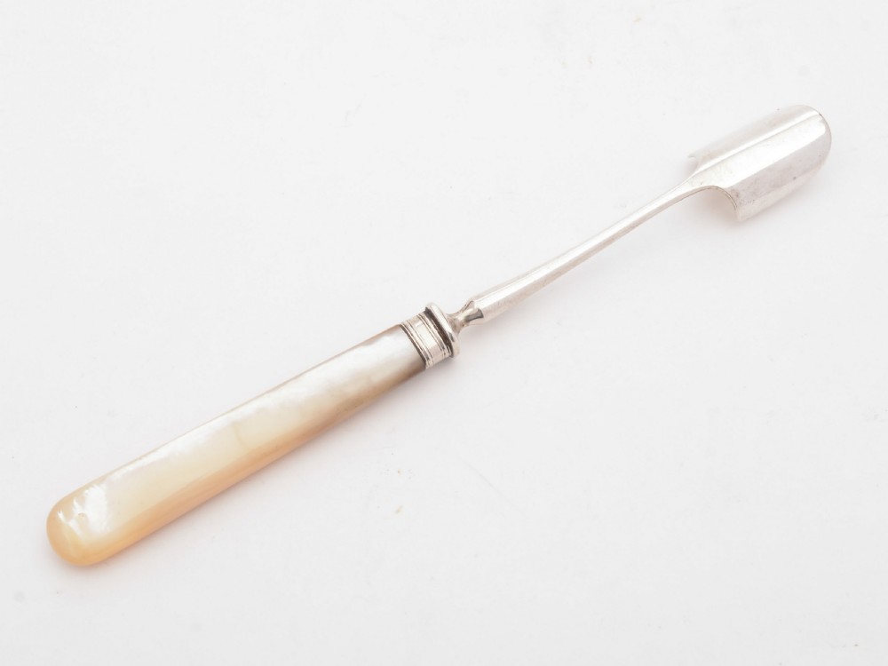 Nice Silver and Mother of Pearl Stilton Scoop, Sheffield 1900 View III