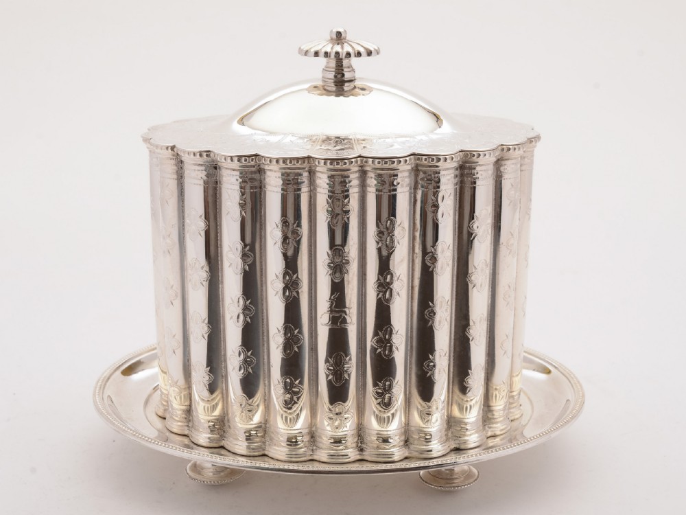 Superb Victorian Silver Plated Biscuit Box, 1866