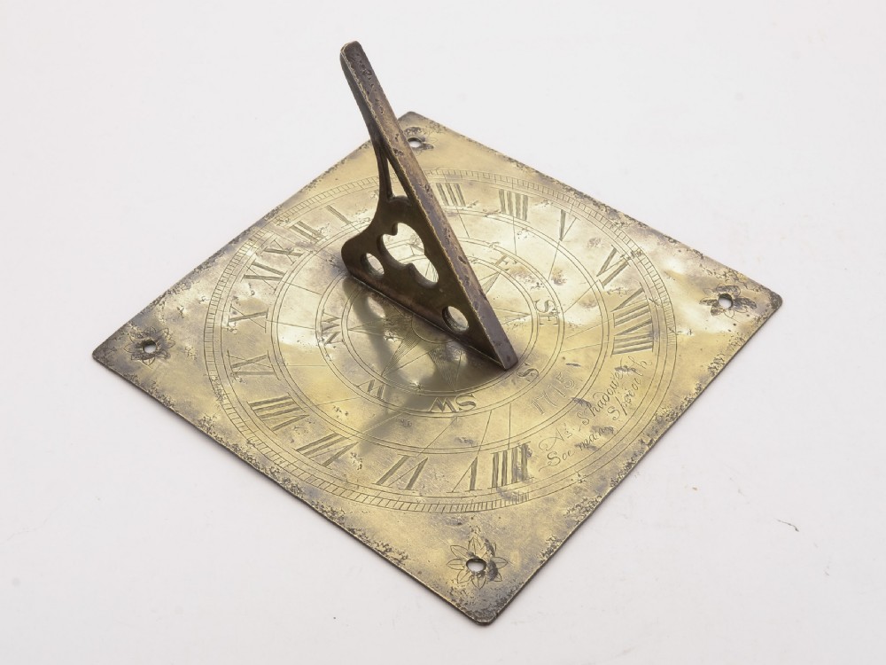 Early 18th Century Brass Sundial, Dated 1715