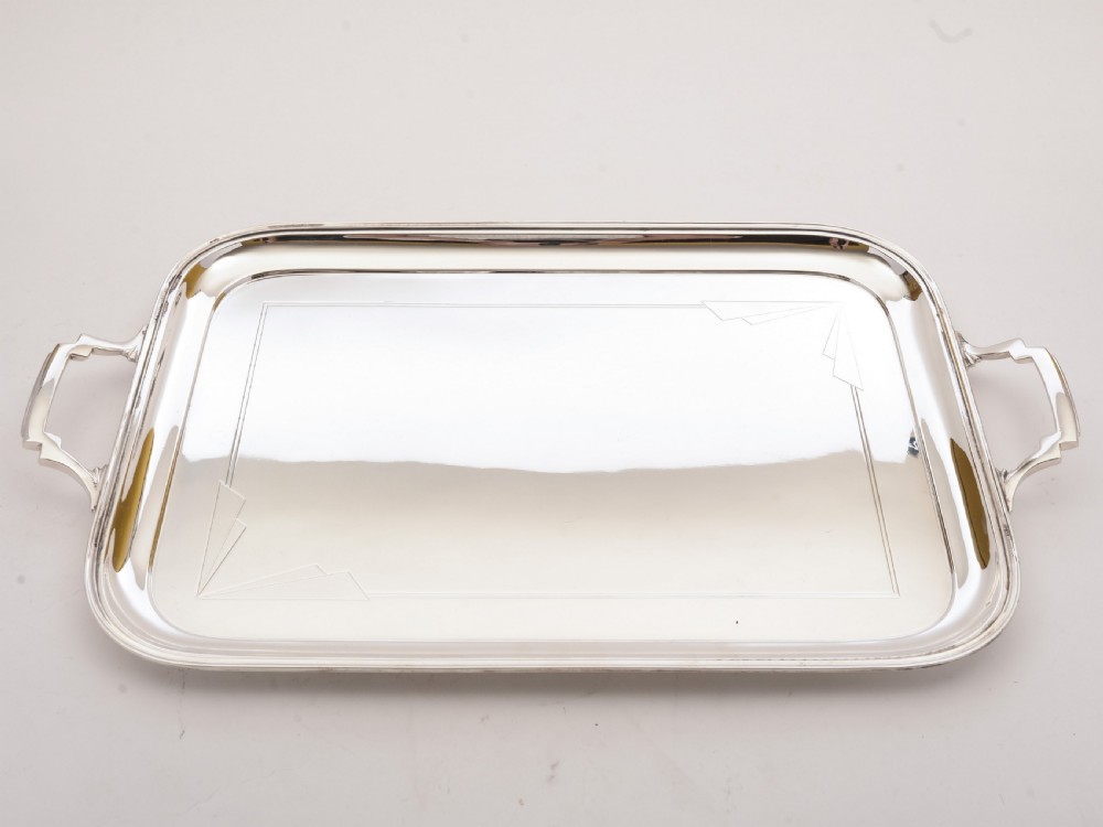 Superb Art Deco Silver Plated Tray, Circa 1930 View VI