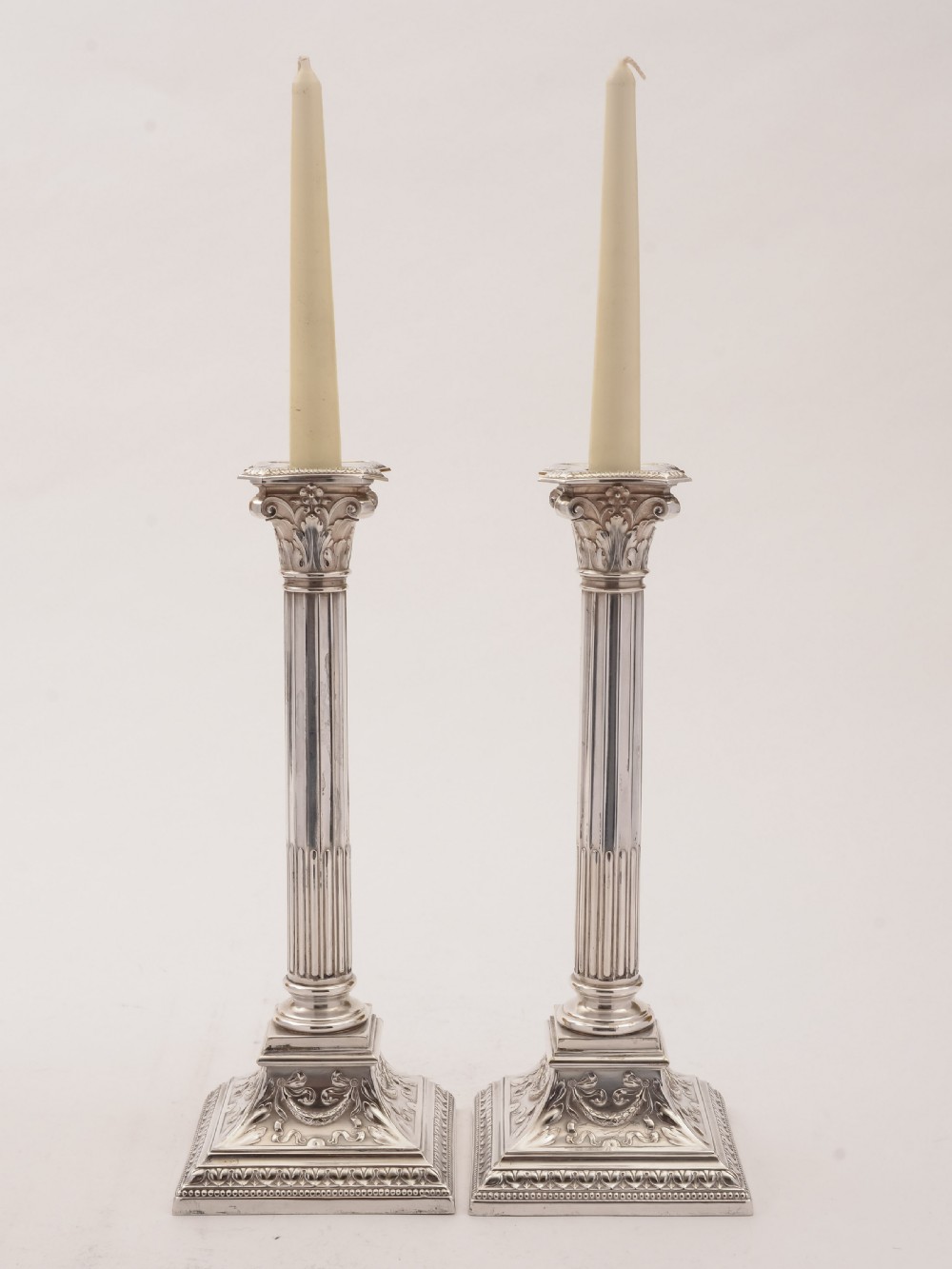 Gorgeous Pair of WMF Large Candlesticks, Circa 1900 View II