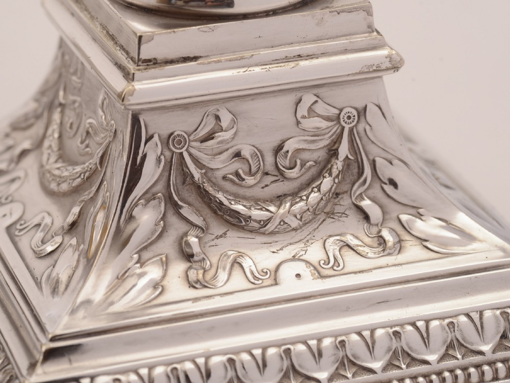 Gorgeous Pair of WMF Large Candlesticks, Circa 1900 View IV