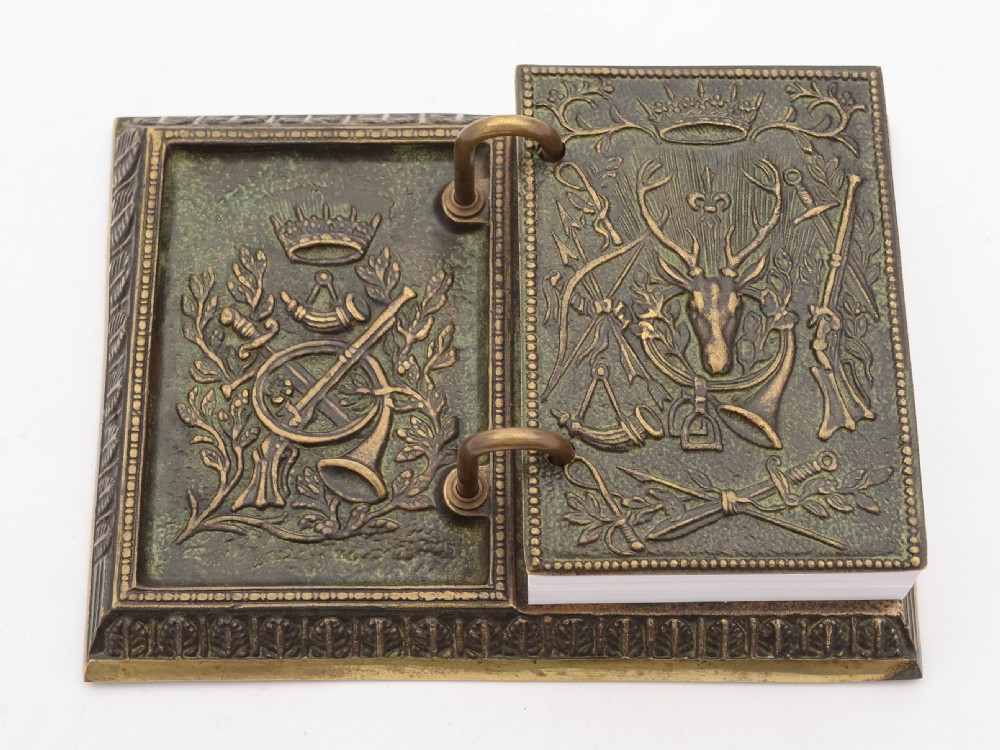Superb French Bronze Notepad Holder, Circa 1920