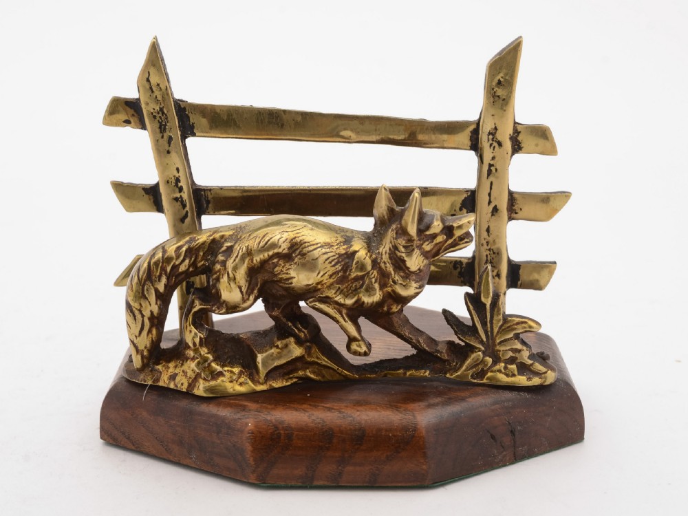 Charming Brass and Oak Letter Rack, Circa 1930