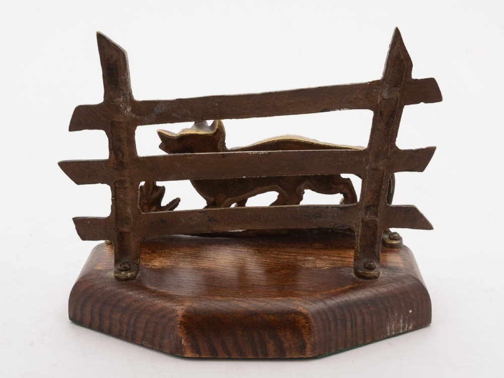 Charming Brass and Oak Letter Rack, Circa 1930 View II