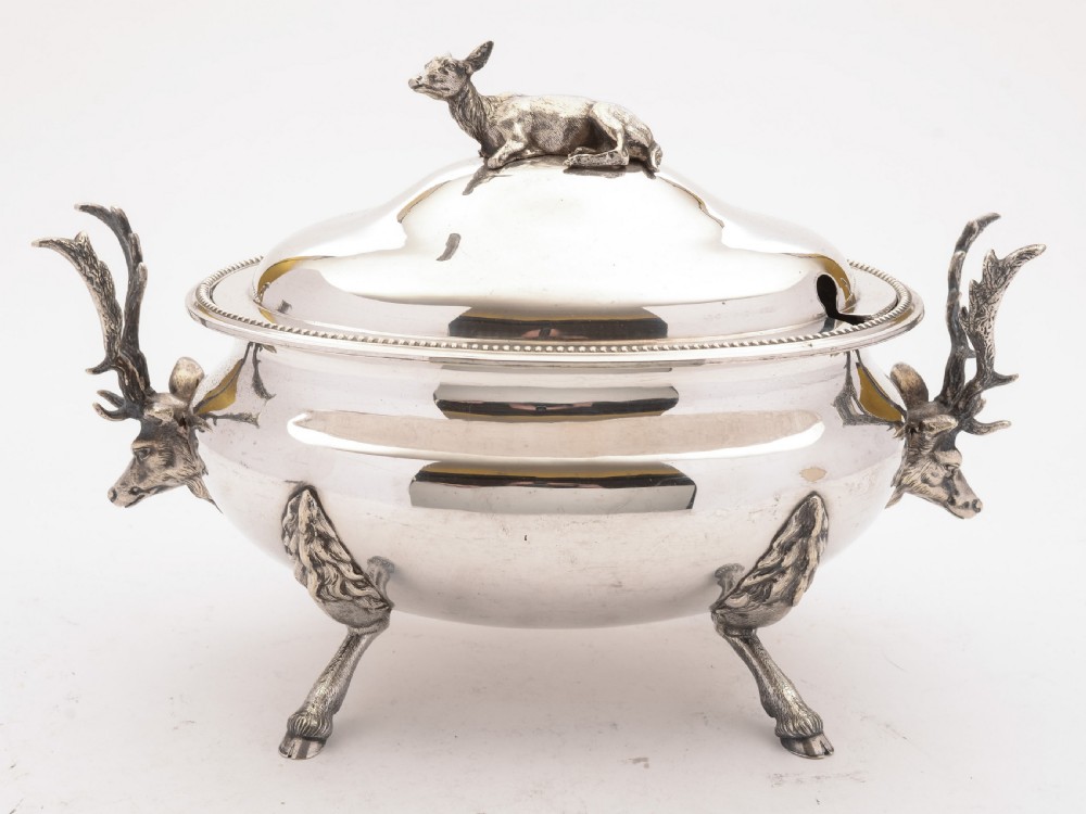 Stunning Victorian Silver Plated Stag Soup Tureen, Circa 1880