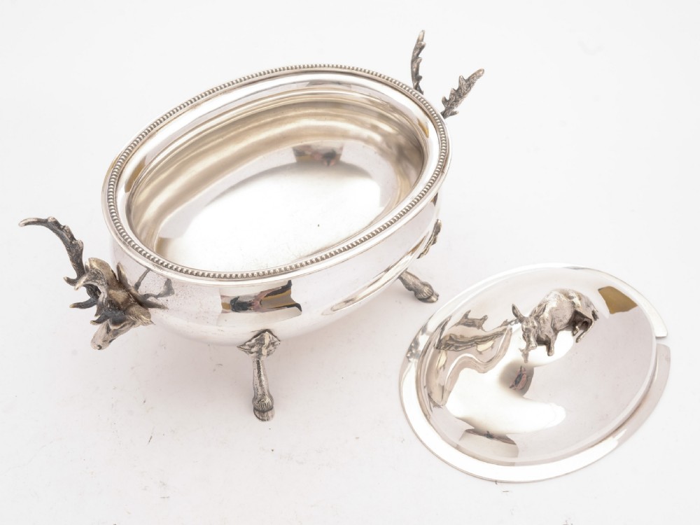Stunning Victorian Silver Plated Stag Soup Tureen, Circa 1880 View III