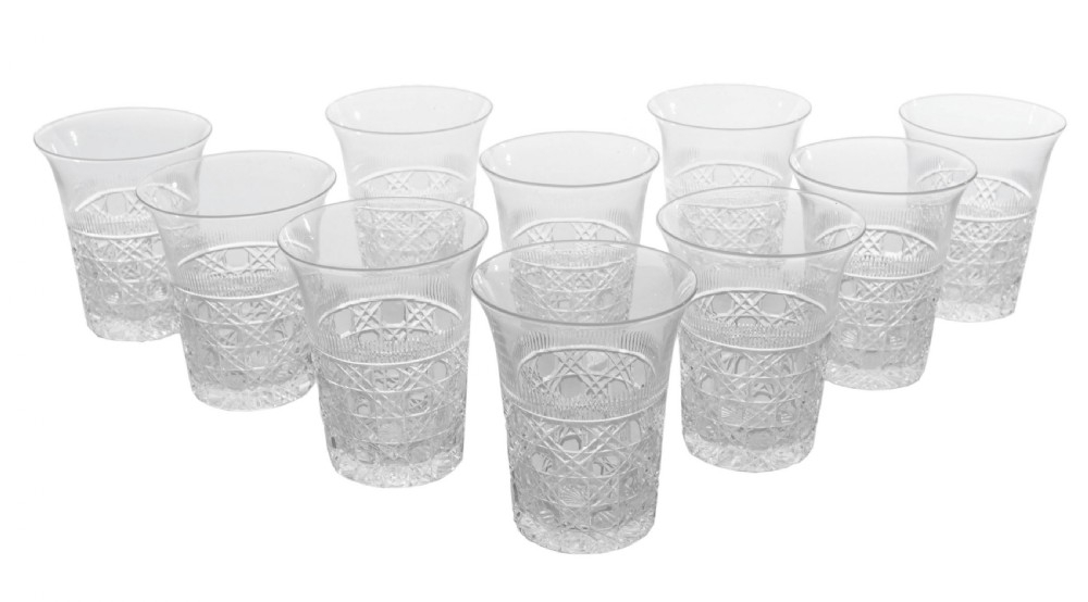 Gorgeous Set of 10 Edwardian Tumblers, Circa 1905