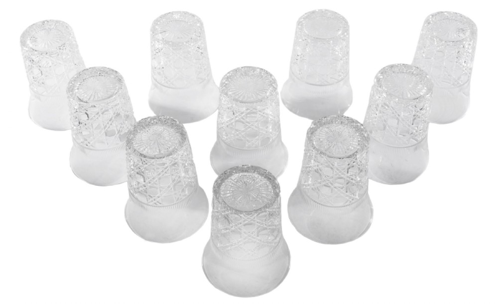 Gorgeous Set of 10 Edwardian Tumblers, Circa 1905 View II