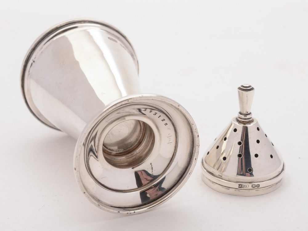 Superb Art Deco Style Silver Sugar Shaker, Sheffield 1944 View IV