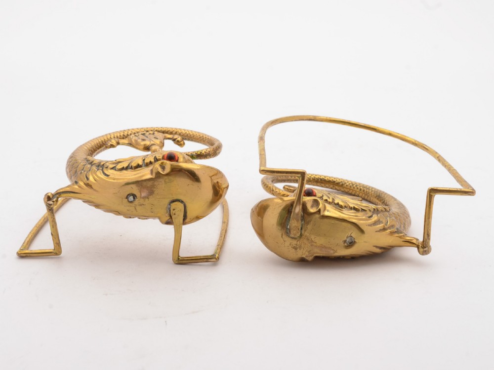Unusual Edwardian Brass Fish Bookends, Circa 1905 View VI