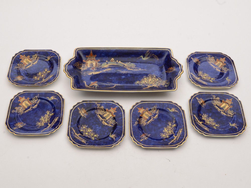 Fabulous Art Deco China Sandwich Set, Circa 1930 View II
