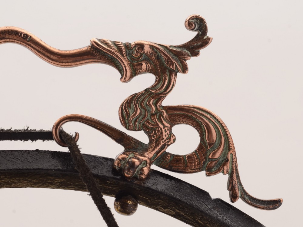 Fabulous Arts & Crafts Brass & Oak Dinner Gone, 1892 View II