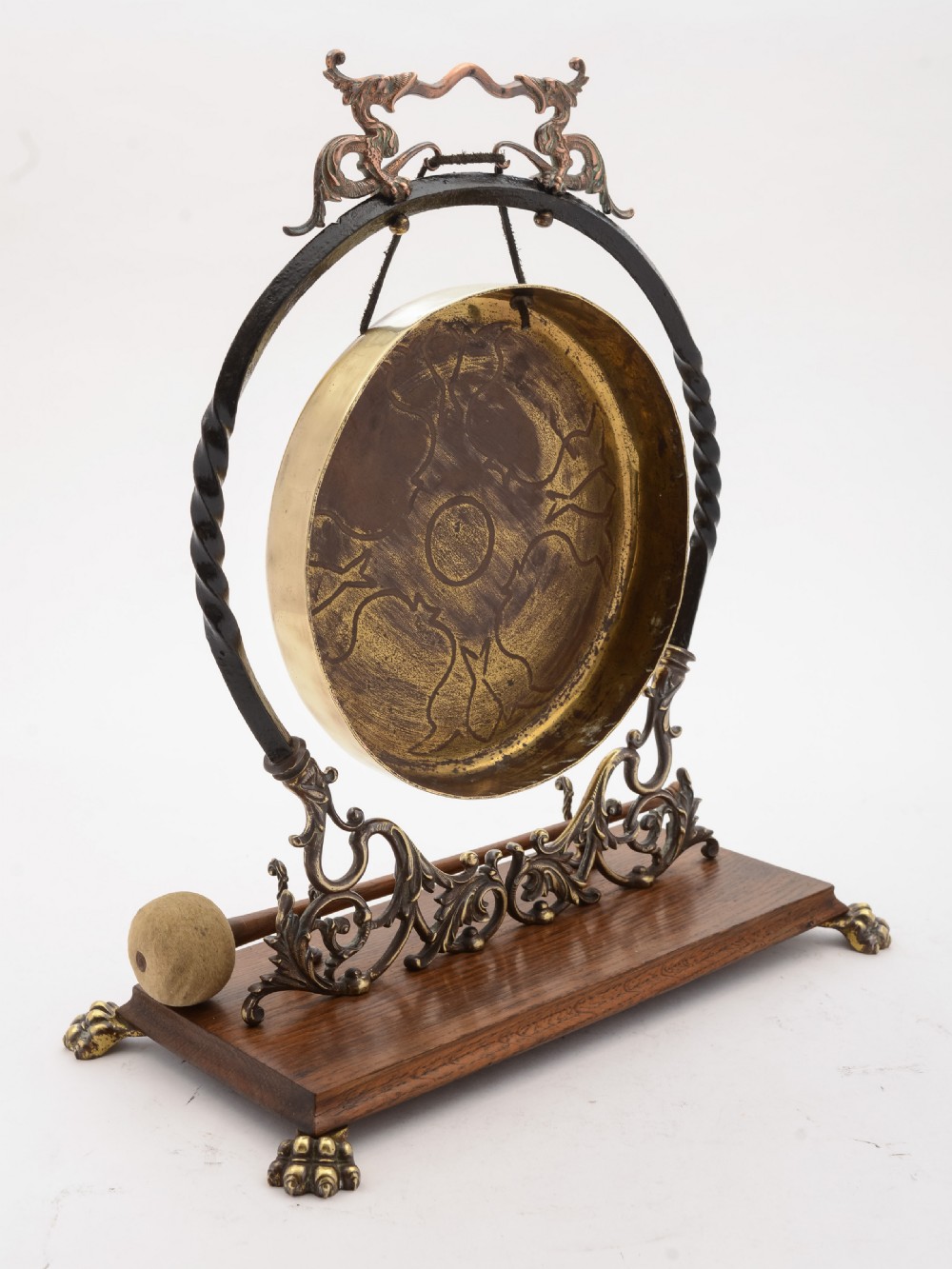 Fabulous Arts & Crafts Brass & Oak Dinner Gone, 1892 View III