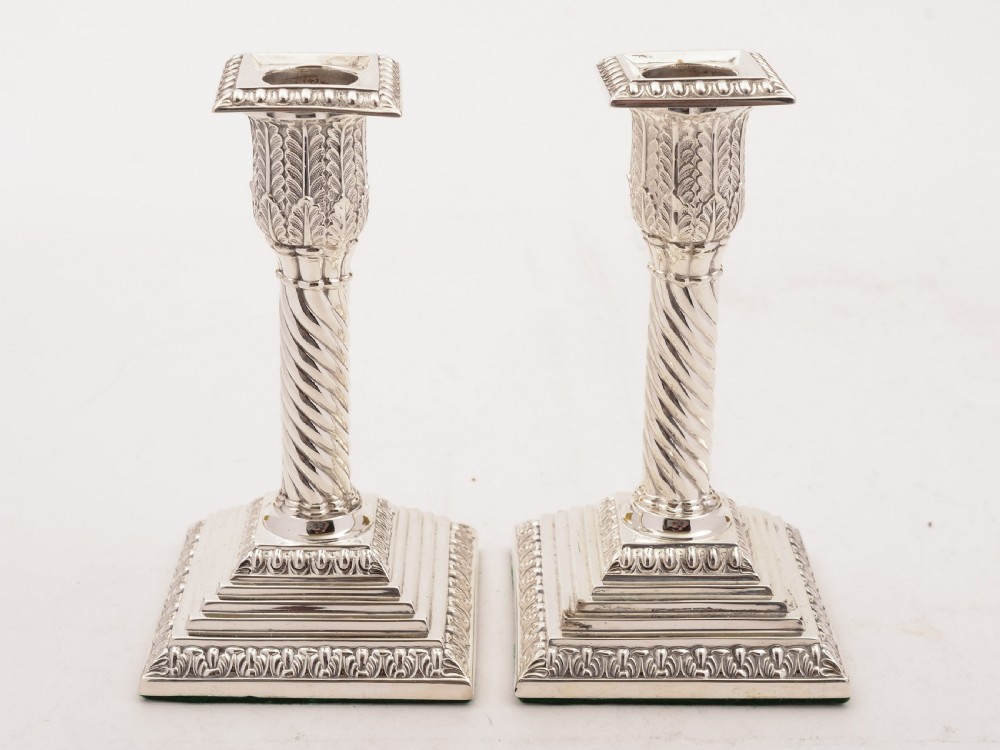 Nice Pair of Edwardian Silver Plated Candlesticks, Circa 1905