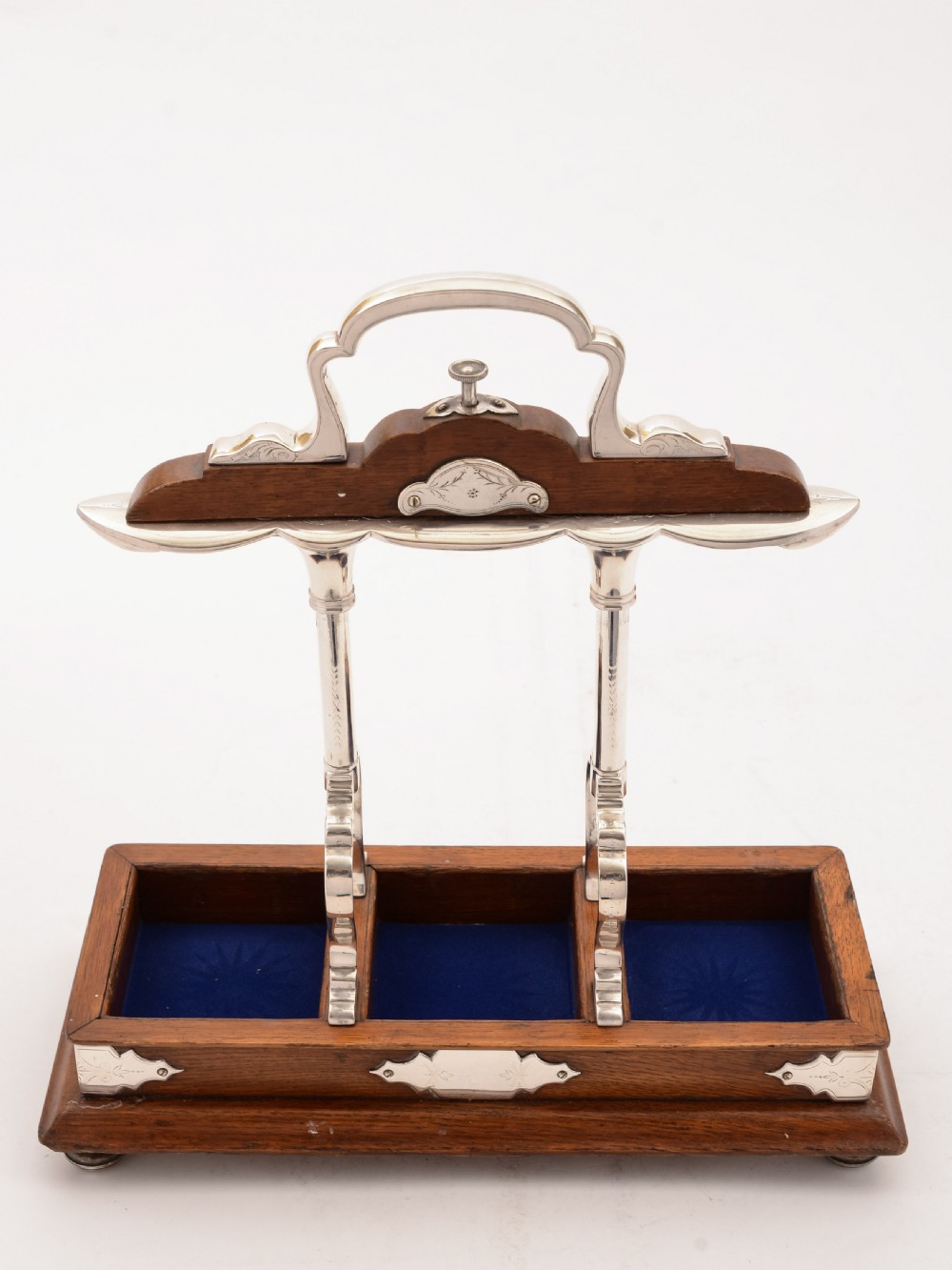 Grand Victorian 3 Bottle Tantalus, Circa 1890 View VII
