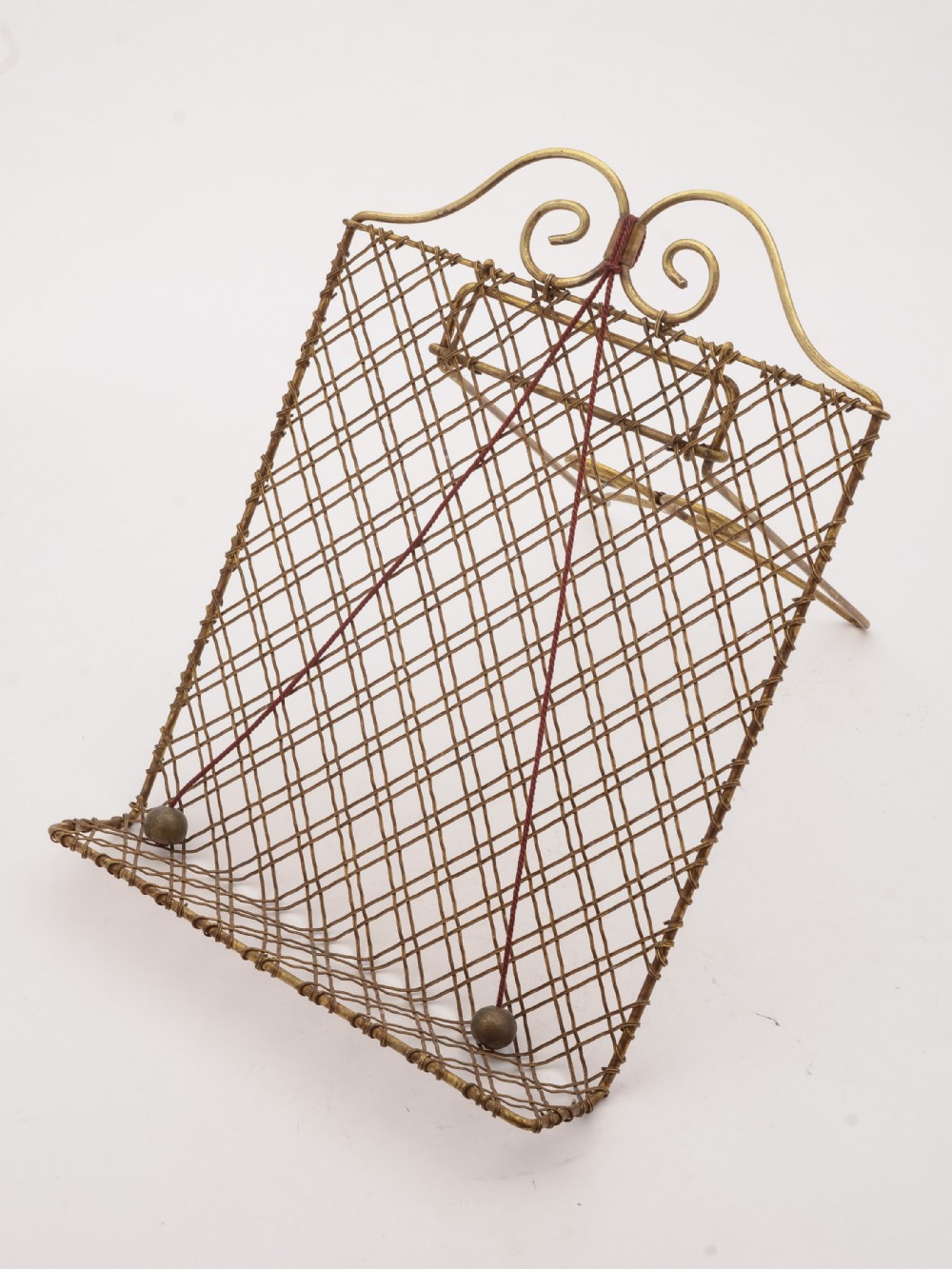Nice Edwardian Brass Mesh Folding Book Stand, Circa 1905
