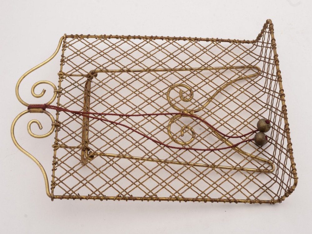 Nice Edwardian Brass Mesh Folding Book Stand, Circa 1905 View IV