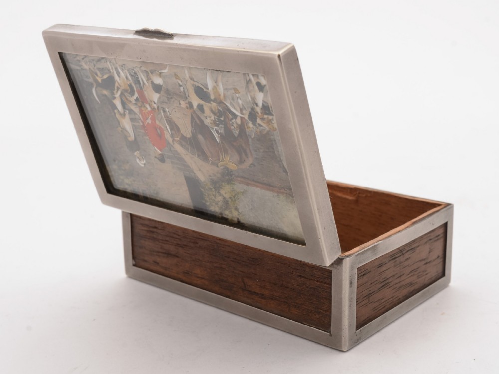 Superb Trinket Box with Hunting Scene, Circa 1920 View III