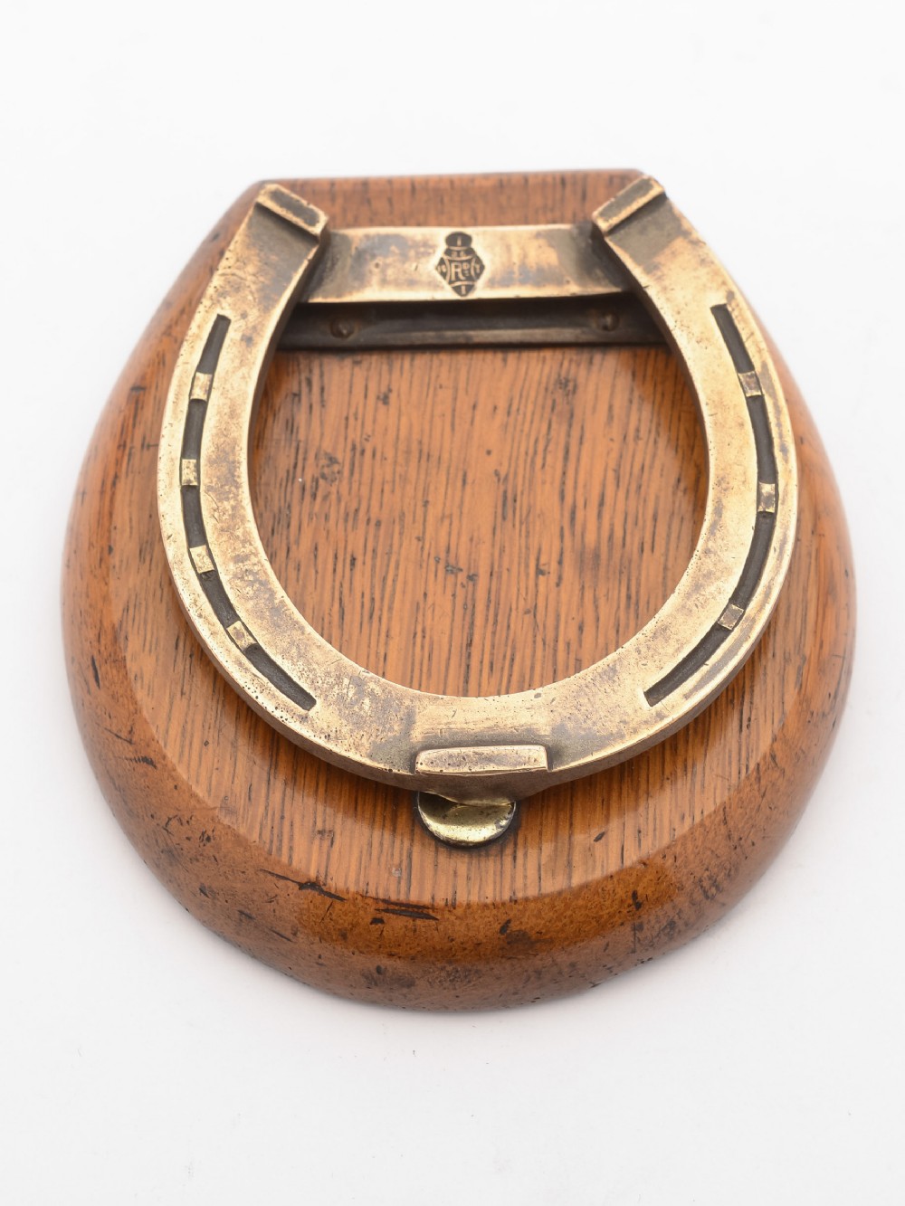 Good Victorian Brass Horseshoe Shaped Note holder, 1879