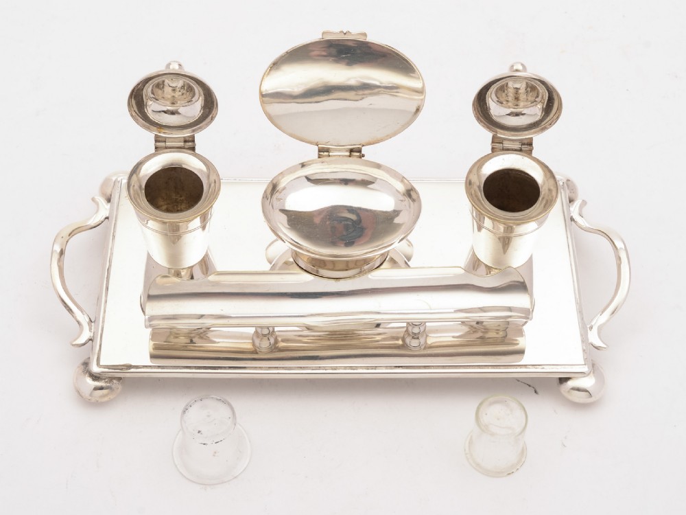 Unusual Arts & Crafts Style Ink Stand, Circa 1900 View IV