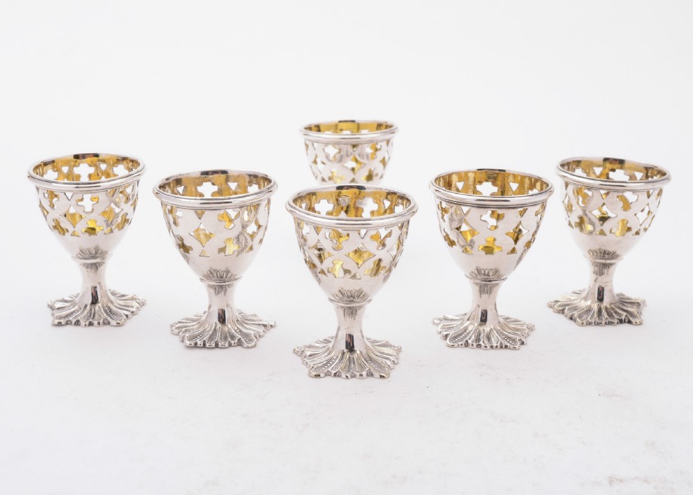 Nice Set of 6 Victorian Egg Cups, Circa 1880