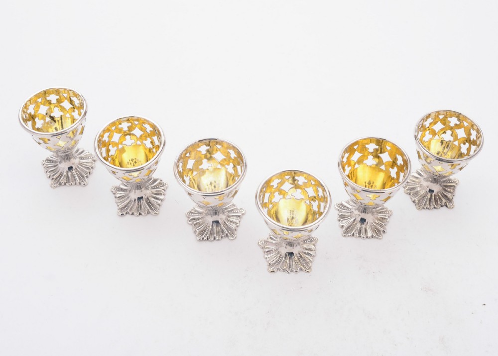 Nice Set of 6 Victorian Egg Cups, Circa 1880 View III